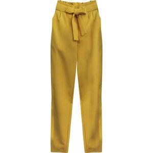 Kalhoty chino v hořčicové barvě s páskem (295ART) Žlutá L (40)