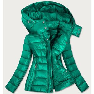 Zelená dámská prošívaná bunda s kapucí, kterou je možné odepnout (7560) Zelený S (36)