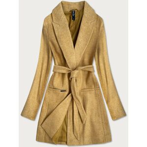 Klasický žlutý dámský kabát s přídavkem vlny (2715) žlutá XXL (44)