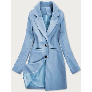 Světle modrý klasický dámský kabát (25533) modrý S (36)