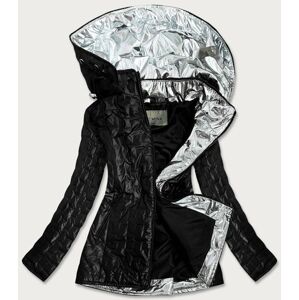 Černá dámská bunda s ozdobnými vsadkami (MM50) stříbrná XXL (44)