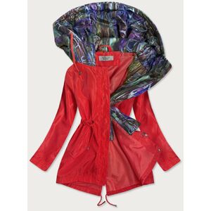 Červená/vícebarevná dámská bunda s ozdobnou kapucí (YR2022) červená XL (42)