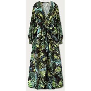 Dlouhé šaty se vzorem zelených listů (683/2ART) Zelený jedna velikost