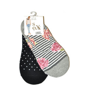 Ponožky baleríny WiK 39920 Cotton Sox A'2 bílá-šedá žíhaná 39-42