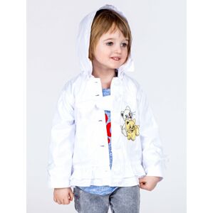 Dívčí nylonová bunda s odepínatelnou kapucí a bílými kapsami 98