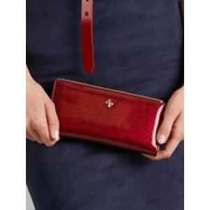 Elegantní červená lakovaná peněženka z ekologické kůže ONE SIZE