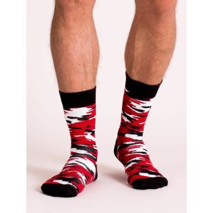 Černé a červené pánské maskáčové ponožky 41-46
