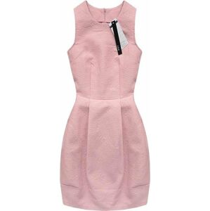 Růžové dámské šaty s vytlačovaným vzorem (3121) růžový L (40)