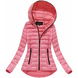 Růžová dámská bunda s kapucí (7149) růžová XL (42)