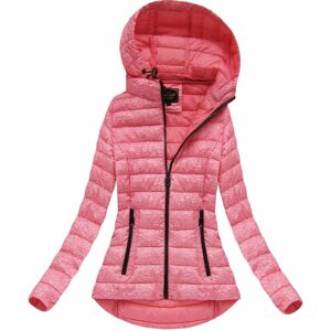 Růžová dámská bunda s kapucí (7210BIG) růžová 46