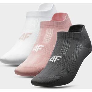Dámské ponožky 4F SOD213 Bílé_růžové_šedé (3páry) 39-42