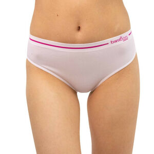 Dámské kalhotky Gina bambusové bílé s růžovým pruhem (00023)  S
