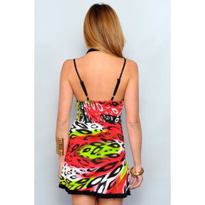 Letní šaty dámské CARIDAD krátké s barevným vzorem - Barevná / M - H.H.G. Madrid XL