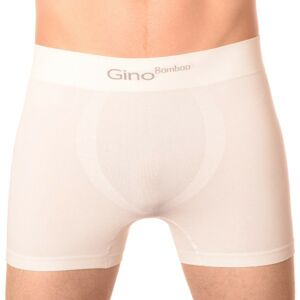 Pánské boxerky Gino bezešvé bambusové bílé (54004) M