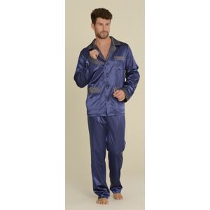 Pánské pyžamo SATYNA 939 - DE LAFENSE tmavě modrá 2XL