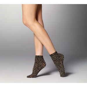 Dámské leopardí ponožky šedá UNI