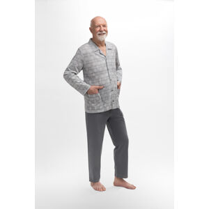 Pánské rozepínané pyžamo 403 ANTONI tmavě šedá M