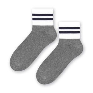 Pánské vzorované ponožky 054 šedá/tmavě modrá 41-43