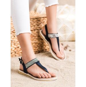 Trendy  sandály modré dámské bez podpatku 39