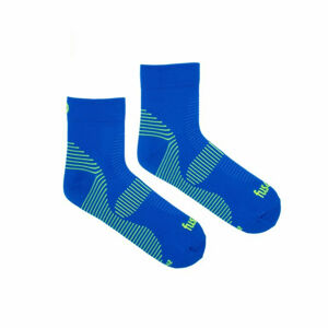 Veselé sportovní kompresní ponožky Fusakle kotník modrý (--0766) S